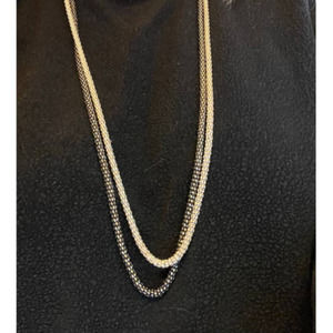 SILVER and Black Beaded‎ Necklaces